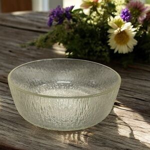 Jeanette Glass Finlandia Tree Bark Serving Bowl MCM Tapio Wirkkala 9.5”